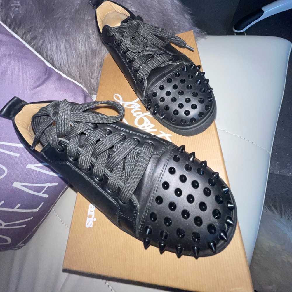 CHRISTIAN LOUBOUTIN Black Spiked Sneakers!